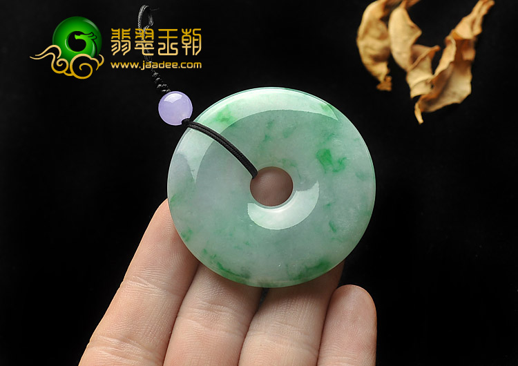 糯冰种飘翠缅甸翡翠A货平安扣挂件