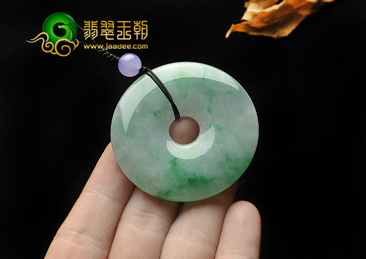 糯冰种飘翠缅甸翡翠A货平安扣挂件