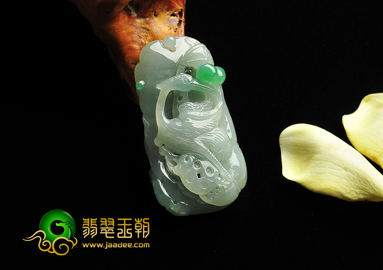 糯冰种飘翠缅甸翡翠A货一路连科挂件