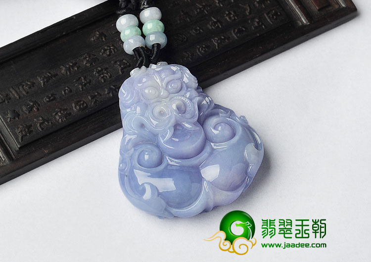 （一口价扫货）糯冰种紫罗兰缅甸翡翠A货饕餮挂件