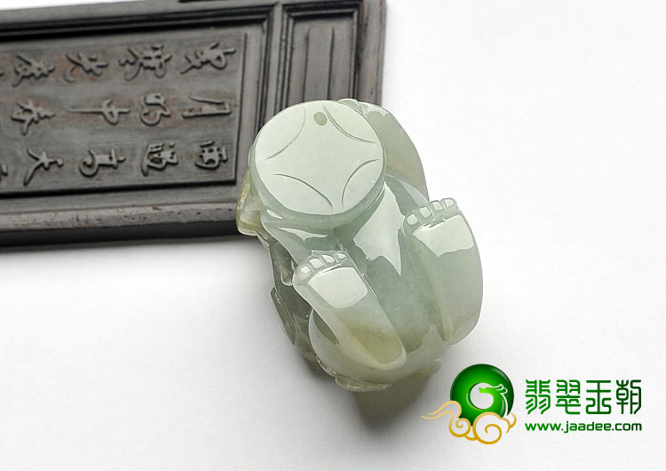 糯冰种飘黄翡缅甸翡翠A货貔貅挂件