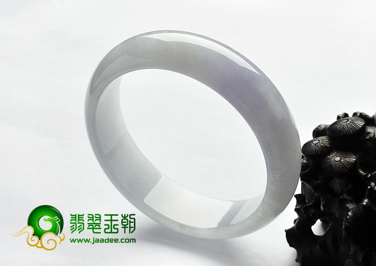 糯冰种淡紫罗兰缅甸翡翠A货手镯（60.3mm）