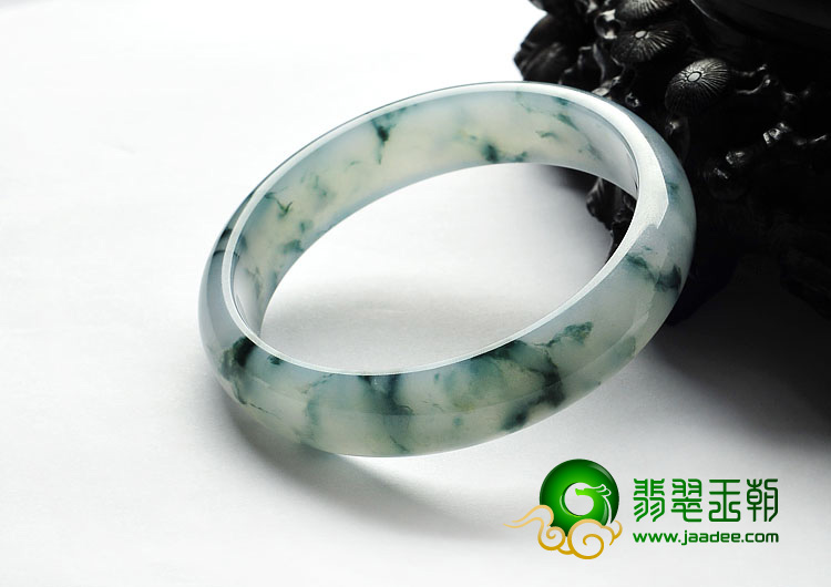 冰种飘花缅甸翡翠A货手镯（61.2mm）