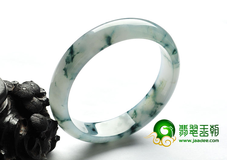 冰种飘花缅甸翡翠A货手镯（61.2mm）