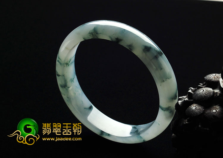 冰种飘花缅甸翡翠A货手镯（61.2mm）