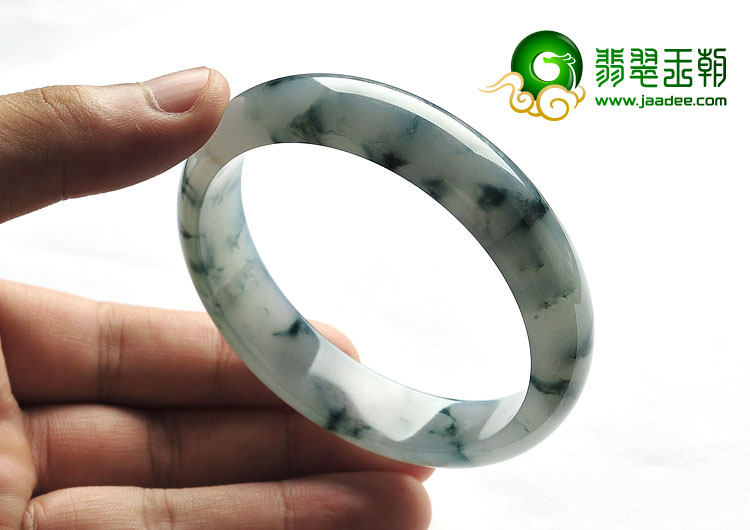 冰种飘花缅甸翡翠A货手镯（61.2mm）