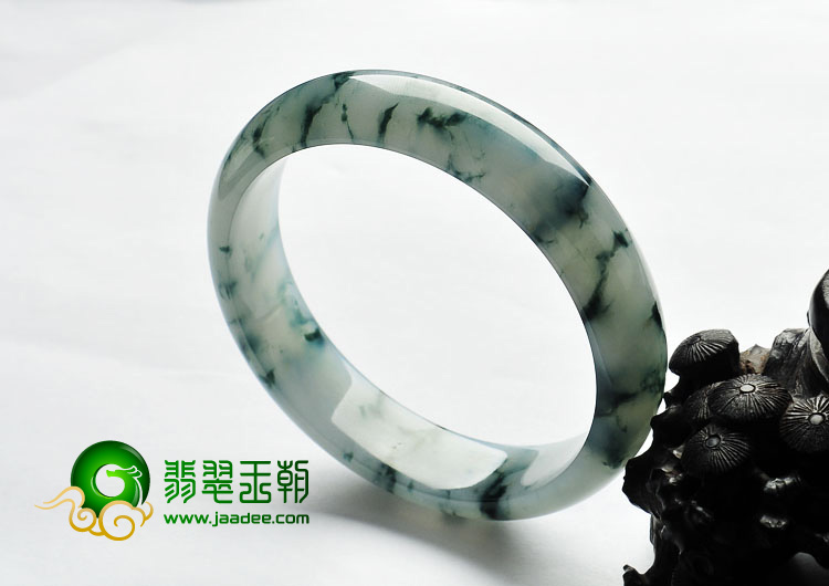 冰种飘花缅甸翡翠A货手镯（61mm）
