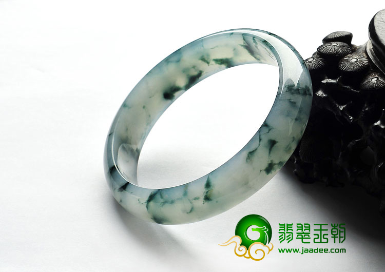 冰种飘花缅甸翡翠A货手镯（61mm）
