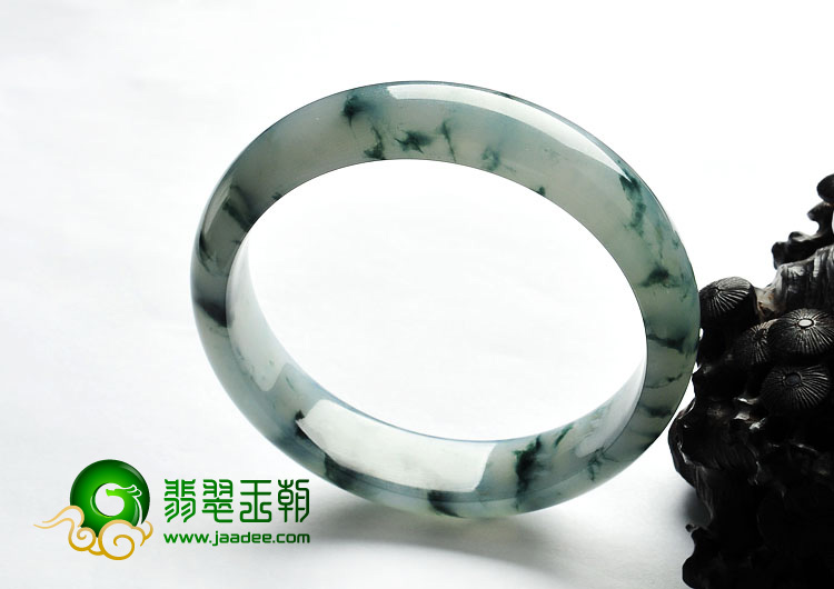 冰种飘花缅甸翡翠A货手镯（61mm）