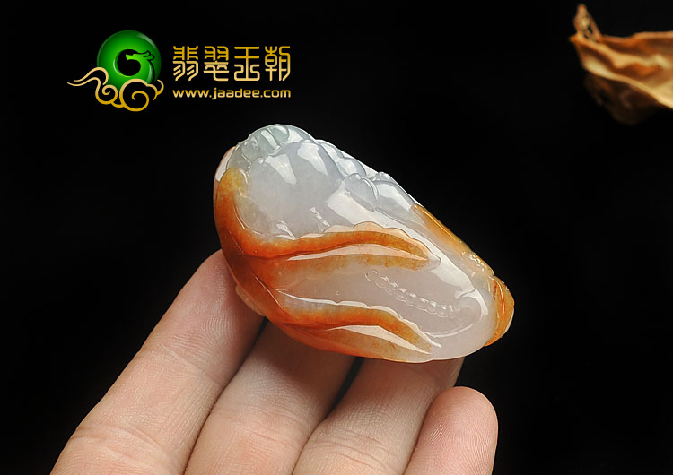 冰种红黄翡缅甸翡翠A货貔貅挂件