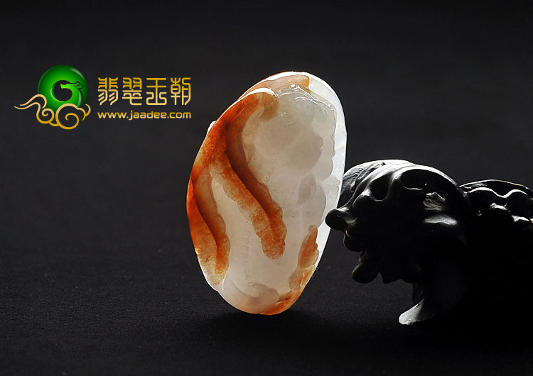 冰种红黄翡缅甸翡翠A货貔貅挂件