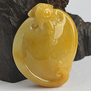 糯冰种黄翡缅甸翡翠A货福寿如意挂件