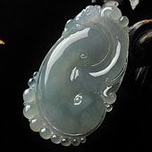 冰种晴水缅甸翡翠A货如意寿挂件