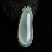 冰种晴水缅甸翡翠A货福瓜挂件