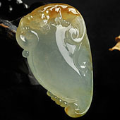 冰种黄翡缅甸翡翠A货福寿瓜挂件