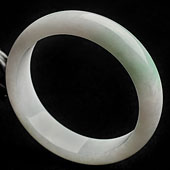 糯冰种飘翠缅甸翡翠A货手镯（53.5mm）