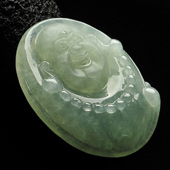 冰种晴水缅甸翡翠A货玉佛挂件