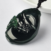 冰种油青缅甸翡翠A货龙行如意挂件