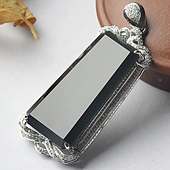 冰玻种墨翠缅甸翡翠A货白金胸坠（真钻）