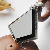 玻璃种墨翠缅甸翡翠A货白金胸坠（真钻）