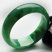 糯冰种豆绿满绿缅甸翡翠A货手镯（56.8mm）