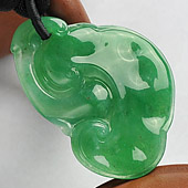 冰种阳绿缅甸翡翠A货如意挂件