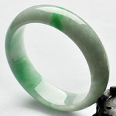 糯冰种飘翠缅甸翡翠A货手镯（56.7mm）