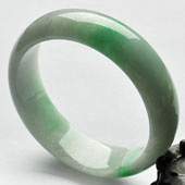 糯冰种飘翠缅甸翡翠A货手镯（56.6mm）