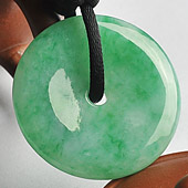 糯冰种翠色缅甸翡翠A货平安扣挂件