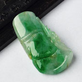 糯冰种翠色缅甸翡翠A货节节高挂件