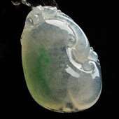 冰种飘翠缅甸翡翠A货如意挂件