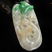 糯冰种飘翠缅甸翡翠A货龙行如意挂件