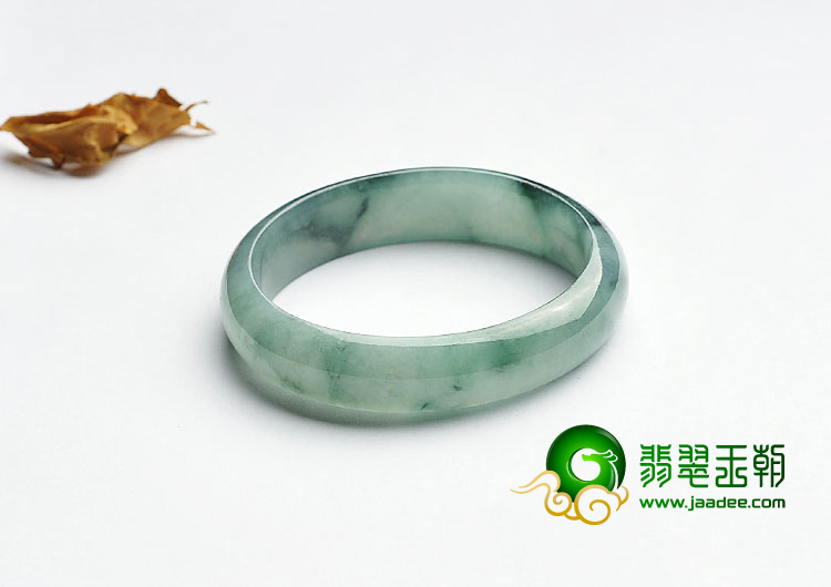 糯冰种晴水飘花缅甸翡翠A货手镯（56.1mm）