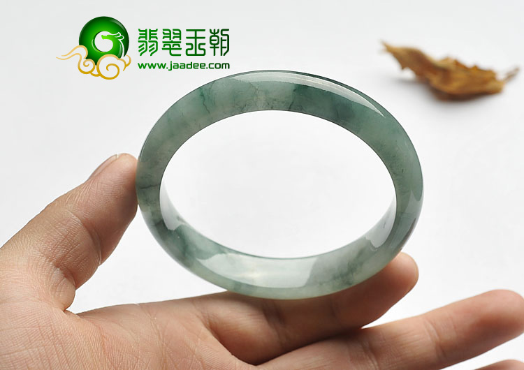 糯冰种晴水飘花缅甸翡翠A货手镯（56.1mm）