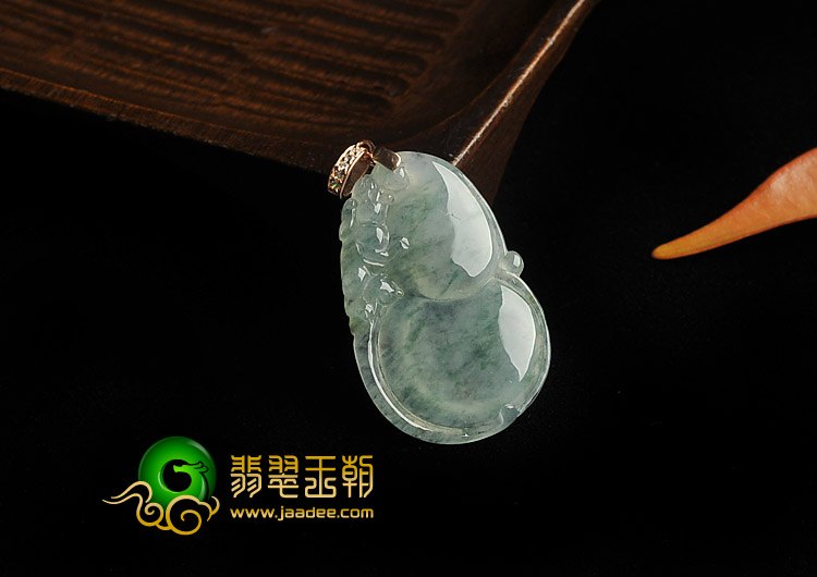 冰种飘花缅甸翡翠A货福禄寿挂件