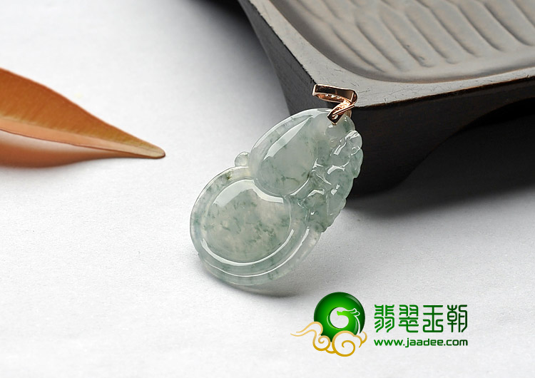 冰种飘花缅甸翡翠A货福禄寿挂件