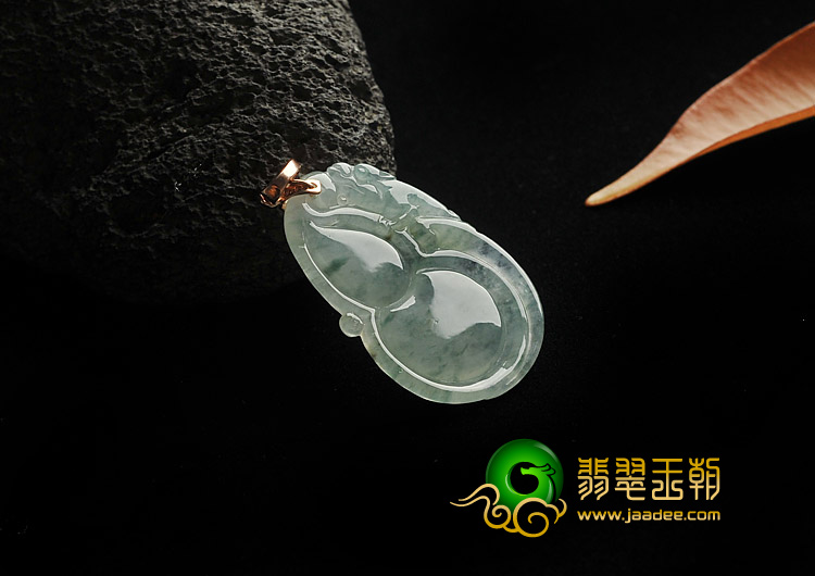 冰种飘花缅甸翡翠A货福禄寿挂件