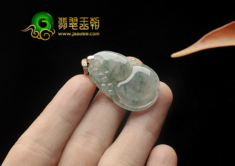 冰种飘花缅甸翡翠A货福禄寿挂件