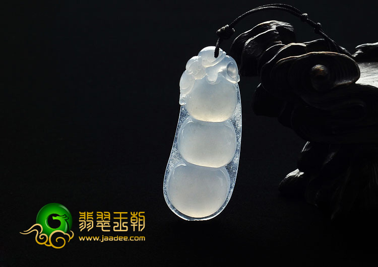 冰种紫罗兰缅甸翡翠A货四季豆挂件