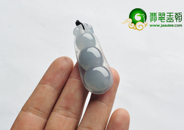 冰种紫罗兰缅甸翡翠A货四季豆挂件