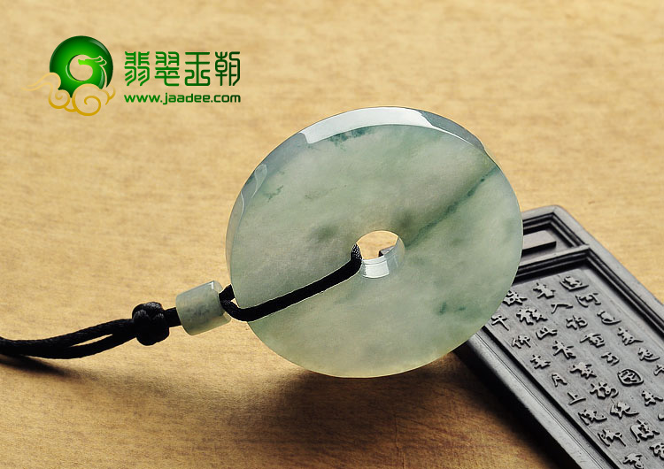 冰种飘花缅甸翡翠A货平安扣挂件