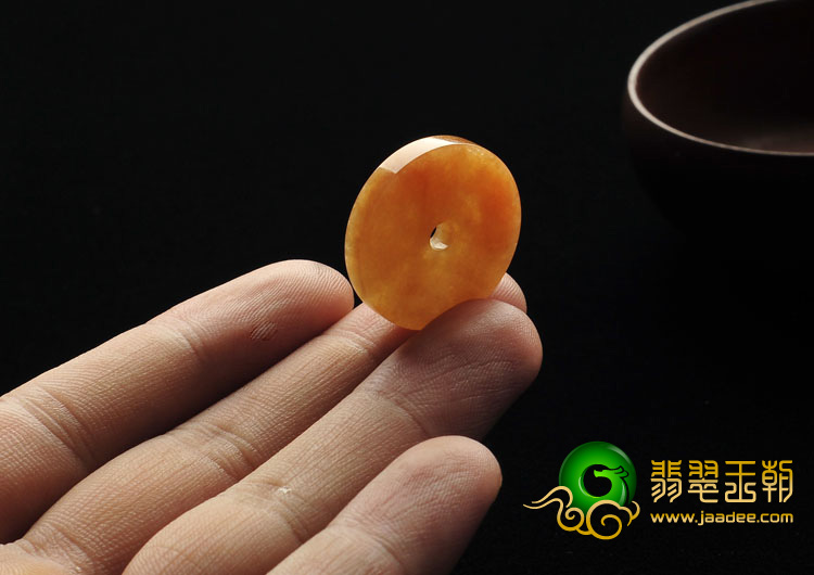 糯冰种黄翡缅甸翡翠A货平安扣挂件