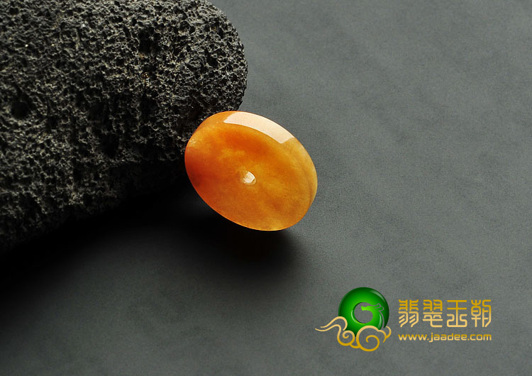 糯冰种黄翡缅甸翡翠A货平安扣挂件