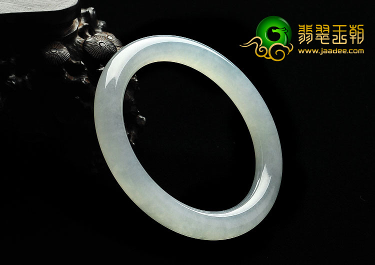 冰种晴水缅甸翡翠A货圆条手镯（57.1mm）