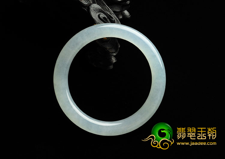 冰种晴水缅甸翡翠A货圆条手镯（57.1mm）