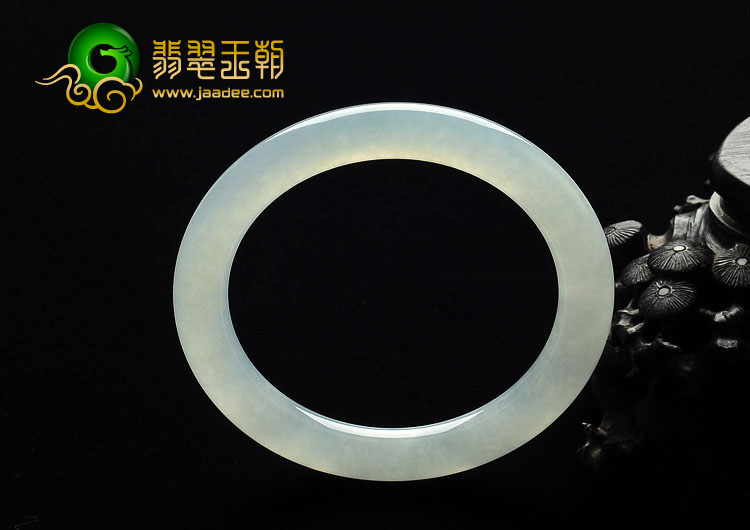 冰种晴水缅甸翡翠A货圆条手镯（57.1mm）