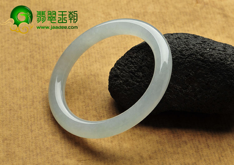 冰种晴水缅甸翡翠A货圆条手镯（57.1mm）