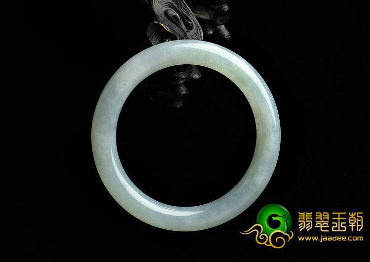 糯冰种晴水缅甸翡翠A货圆条手镯（56.2mm）