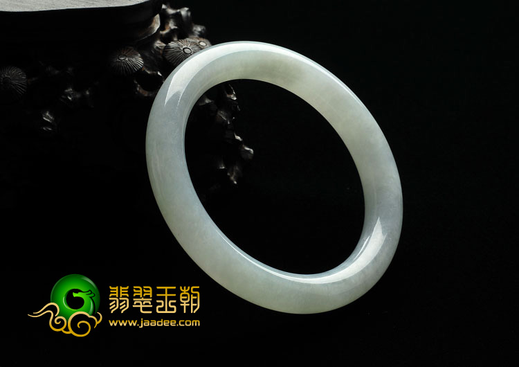 糯冰种晴水缅甸翡翠A货圆条手镯（56.2mm）