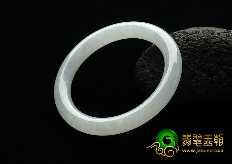 糯冰种晴水缅甸翡翠A货圆条手镯（56.7mm）